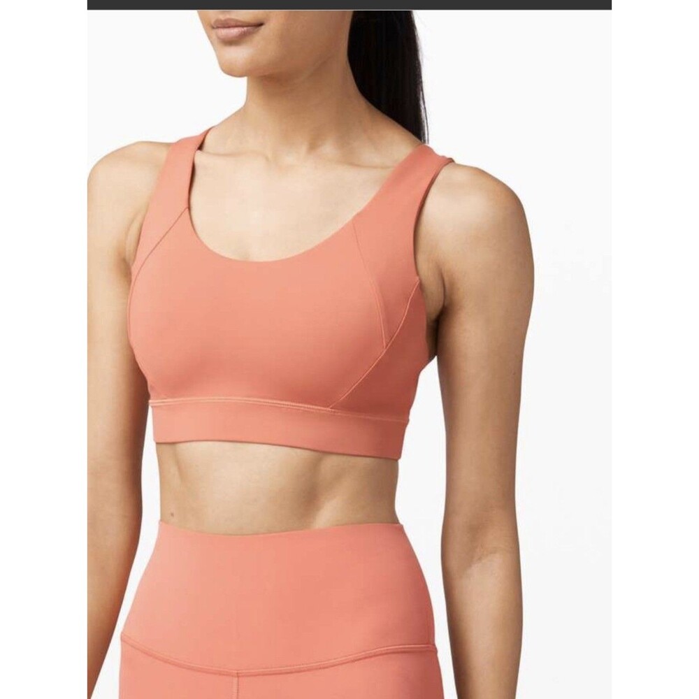 Lululemon Longline Coral Ribbed Sports Bra size Large
